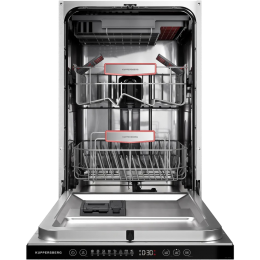 Kuppersberg GHL 4530: Встраиваемая посудомоечная машина, 45 см, 11 комплектов, 8 программ, 3 корзины, лифт-механизм, защита от протечек.