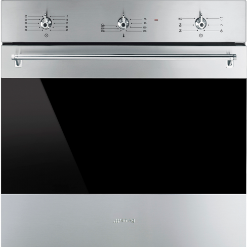 Встраиваемая электрическая духовка SMEG Classica 60 см - Многофункциональный духовой шкаф из нержавеющей стали с защитой от отпечатков пальцев