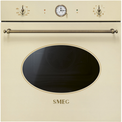 Встраиваемый духовой шкаф SMEG Coloniale 60 см - 9 режимов, пиролиз, 65 л, часы/таймер, галогенная подсветка, Soft Close