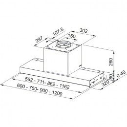 Вытяжка Franke FMY 120KL, 710 м³/ч, Drip-Free, сенсорное управление, нержавеющая сталь, SKU 305.0705.341
