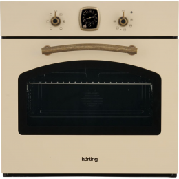 Встраиваемый духовой шкаф Korting OKB 460 RB, 59.8x59.5x56 см, 6 режимов, аналоговые часы Frank Muller, слоновая кость + бронза