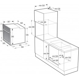 Встраиваемый духовой шкаф GORENJE BOX6737E01BG, 60 см, 77 л, механическое управление, сенсорный программатор.