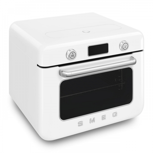Мини-печь Smeg 30 л с LCD дисплеем, 10 функциями, паром и галогенной подсветкой в стиле 50-х годов - белая