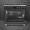 Варочный центр Smeg Sinfonia: Газовая панель с сенсорным управлением, таймером и объемом духовки 115 л