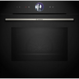 Bosch HMG776NB1, духовой шкаф с СВЧ, черный, 20 режимов, 800 Вт, 4-слойное остекление, сенсорное управление.