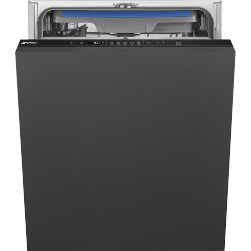 Посудомоечная машина Smeg 60 см - Встраиваемая, сенсорное управление, 14 комплектов, 8 программ, инверторный мотор, черная, AquaStop
