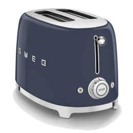 Тостер SMEG TSF01NBEU, 2 ломтика, 950 Вт, нержавеющая сталь, 6 уровней поджаривания, подогрев, размораживание, темно-синий