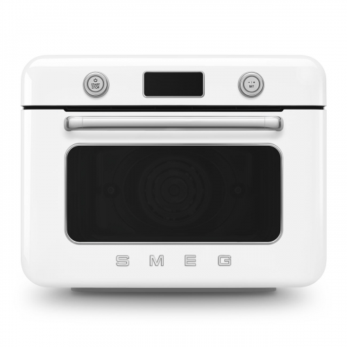 Мини-печь Smeg 30 л с LCD дисплеем, 10 функциями, паром и галогенной подсветкой в стиле 50-х годов - белая