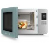Микроволновая печь SMEG, отдельностоящая, объем 29 л, 4 функции приготовления, гриль, 18 автоматических программ, быстрый старт, размораживание, мощность 900 Вт, 5 уровней мощности, инвертер + поворотный стол, цвет изумрудно-зеленый