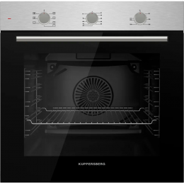 Духовой шкаф Kuppersberg HO 603 BX, 80 л, 8 режимов, 275°C, поворотное управление, дисплей, таймер, черное стекло/нержавеющая сталь.