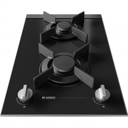 Газовая варочная панель ASKO HG8320BGB1, 2 зоны, стеклокерамика, чугунное кольцо для вока, черный.