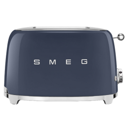 Тостер SMEG TSF01NBEU, 2 ломтика, 950 Вт, нержавеющая сталь, 6 уровней поджаривания, подогрев, размораживание, темно-синий