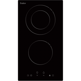 Варочная панель Evelux HEV 321 B, Hi-Light, 30 см, 2 конфорки, сенсорное управление, таймер, блокировка, 3200 Вт