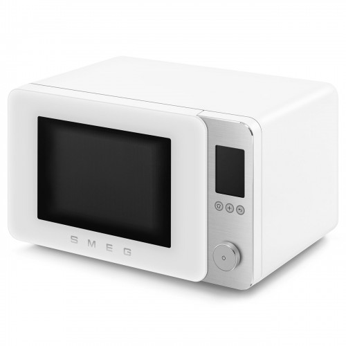 Микроволновая печь SMEG 27 л с аэрогрилем, 9 функциями и 25 автоматическими программами – белая, 900 Вт, инвертор, плавное открывание
