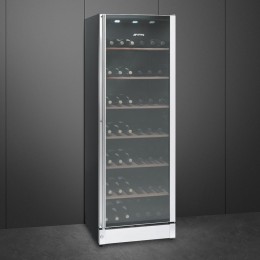 Винный шкаф Smeg SCV115G, 1850х595х595 мм, Classica, 197 бутылок, деревянные полки, угольный фильтр, LED подсветка, акустический сигнал.