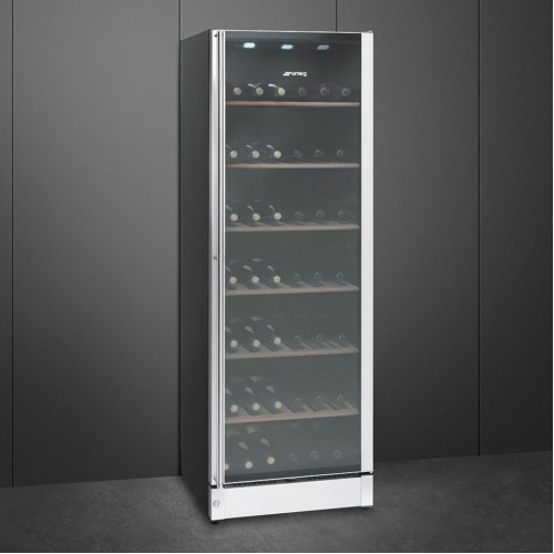 Винный шкаф SMEG Classica на 197 бутылок с деревянными полками и LED подсветкой - 1850х595х595 мм