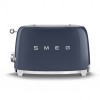 Тостер SMEG 50-х годов, 2 ломтика, нержавеющая сталь, 6 уровней поджаривания, подогрев и размораживание, темно-синий