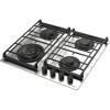 Встраиваемая газовая варочная панель KORTING 60 см с 4 конфорками, WOK, газ-контролем и электроподжигом - нержавеющая сталь