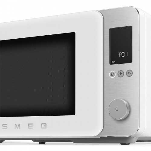 Микроволновая печь SMEG 27 л с аэрогрилем, 9 функциями и 25 автоматическими программами – белая, 900 Вт, инвертор, плавное открывание