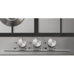 Встраиваемая варочная панель Korting/ Газ, Crystal, 45x51 см, газовая, нержавеющая сталь, независимая, электроподжиг, газ-контроль, чугунные решетки, в комплекте - подставка WOK и адаптер для кофейника, цвет-нержавеющая сталь