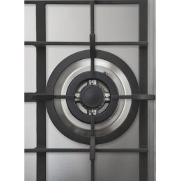 Встраиваемая варочная панель Korting/ Газ, Crystal, 45x51 см, газовая, нержавеющая сталь, независимая, электроподжиг, газ-контроль, чугунные решетки, в комплекте - подставка WOK и адаптер для кофейника, цвет-нержавеющая сталь