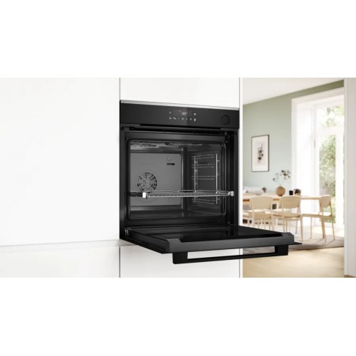 Встраиваемый духовой шкаф Bosch Serie 4 с паром, 71 л, 8 режимов, 3D Hotair, автопилот и сенсорное управление - черный