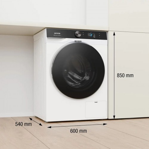 Стиральная машина Gorenje/ Стиральная машина Gorenje, отдельностоящая, ВхШхГ 85х60х54 см, цветной дисплей, поворотное/сенсорное управление, загрузка 9 кг, 1400 об/мин, 20 программ, инверторный мотор, пар, Wi-Fi, цвет белый
