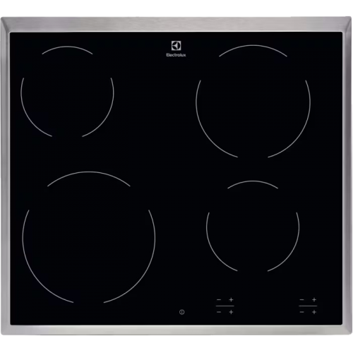 Встраиваемая электрическая варочная поверхность ELECTROLUX HiLight на 4 конфорки, стеклокерамика, 6500 Вт, независимая установка, 57.6x51.6 см, нержавеющая сталь