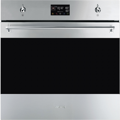Встраиваемый духовой шкаф SMEG Classica - Многофункциональный комбинированный паровой духовой шкаф, 60 см, 12 функций, нержавеющая сталь с защитой от отпечатков пальцев