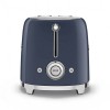 Тостер SMEG 50-х годов, 2 ломтика, нержавеющая сталь, 6 уровней поджаривания, подогрев и размораживание, темно-синий