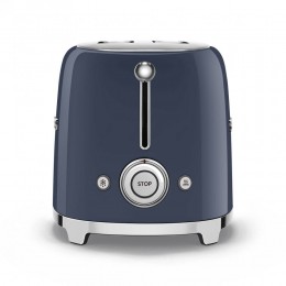 Тостер SMEG TSF01NBEU, 2 ломтика, 950 Вт, нержавеющая сталь, 6 уровней поджаривания, подогрев, размораживание, темно-синий