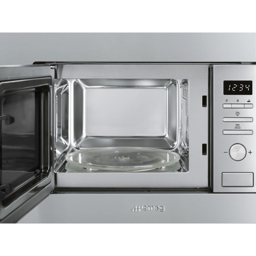 Встраиваемая микроволновая печь SMEG с грилем, 60 см, высота 38 см, нержавеющая сталь - Качество и стиль для вашей кухни