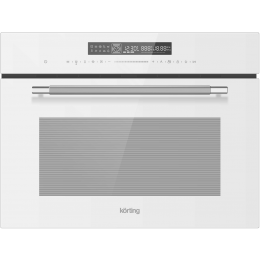 Встраиваемый духовой шкаф Korting OKB 3260 CSGW MW, 45 см, СВЧ, 10 режимов, Full TouchControl, LED дисплей Cold White