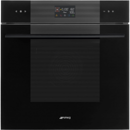 Электрический духовой шкаф SMEG SO6102M2B3, 60 см, 68 л, 11 функций, микроволновка, черное стекло, класс А+.