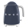 Чайник SMEG 1.7 л, электрический, 2400 Вт, темно-синий, стиль 50-х, корпус из нержавеющей стали