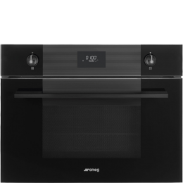 Компактный духовой шкаф SMEG SO4101M1B3, 40 л, 9 функций, LCD, черное стекло.