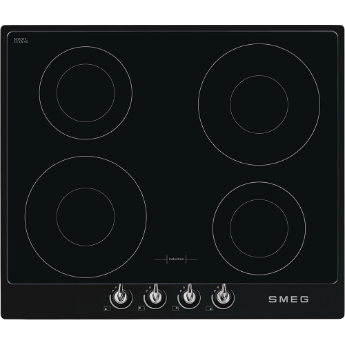 Встраиваемая индукционная панель SMEG Victoria 60 см с поворотными переключателями - черная стеклокерамика