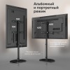 Стойка ONKRON для ТВ 30-60 (100х100 до 400х400), макс. нагрузка 41 кг, высота 1250 мм, угол поворота ±54°, наклон 0°, черная