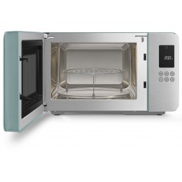Микроволновая печь SMEG, отдельностоящая, объем 29 л, 4 функции приготовления, гриль, 18 автоматических программ, быстрый старт, размораживание, мощность 900 Вт, 5 уровней мощности, инвертер + поворотный стол, цвет изумрудно-зеленый