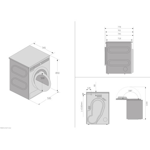 Сушильная машина ASKO 745171 - 10 кг, 12 программ, Wi-Fi, Butterfly Drying, белая