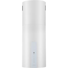 Вытяжка Korting KHA 35808 DW Cylinder, островная, 35 см, 900 м3/ч, 5 скоростей, сенсорное управление, таймер, LED освещение, белая.