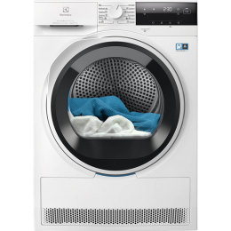 Сушильный барабан Electrolux EW8D394M, 9 кг, тепловой насос, 12 программ, инверторный мотор, глубина 63.8 см, белый.