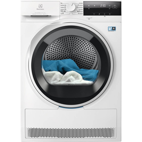 Сушильный барабан ELECTROLUX с тепловым насосом, 9 кг, 12 программ, белый, инверторный мотор, глубина 63.8 см