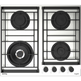 Варочная панель KORTING hg 6235 ctx, газовая, 60 см, 4 конфорки, WOK, нержавеющая сталь