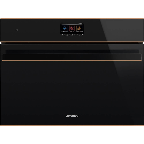 Духовой шкаф Smeg/ Духовой шкаф Smeg, 45 см, очистка паром, 20 функций приготовления, 150 автоматических программ, 10 настраиваемых рецептов, сенсорное управление, дисплей, таймер, энергоэффективность А++, цвет черный
