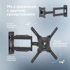 Кронштейн ONKRON для телевизоров 32-65 дюймов, наклон -5º+8º, поворот 180º, черный, макс. 400x400, от стены 55-500мм