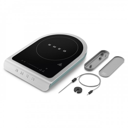 Настольная индукционная плита Smeg 1 зона, 1.45/2.1 кВт, сенсорное управление, таймер, изумрудно-зеленая