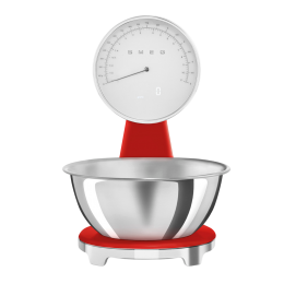 Кухонные весы SMEG KSF01RDWW, аналог/цифра, 5 кг, шаг 1 г, красные