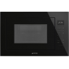 Встраиваемая микроволновая печь SMEG с 6 функциями, 8 автоматическими программами и грилем - черная, 26 л, сенсорное управление, LED-дисплей