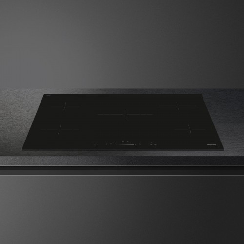 Встраиваемая варочная панель SMEG 90 см - ультранизкий профиль, Compact Slider, 5 зон, черный цвет
